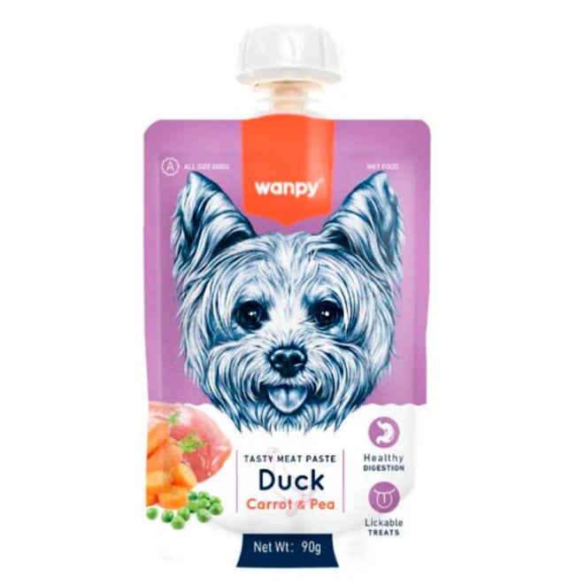 Wanpy Tasty Meat Paste Dog Duck, Carrot y Pea